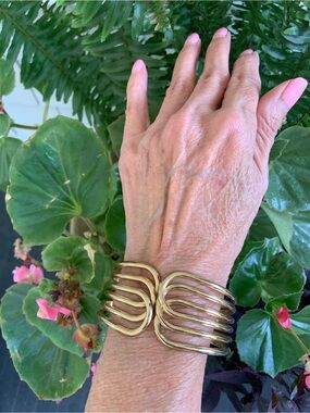 Bracelet cuff multi band gold - Women's Jewelry